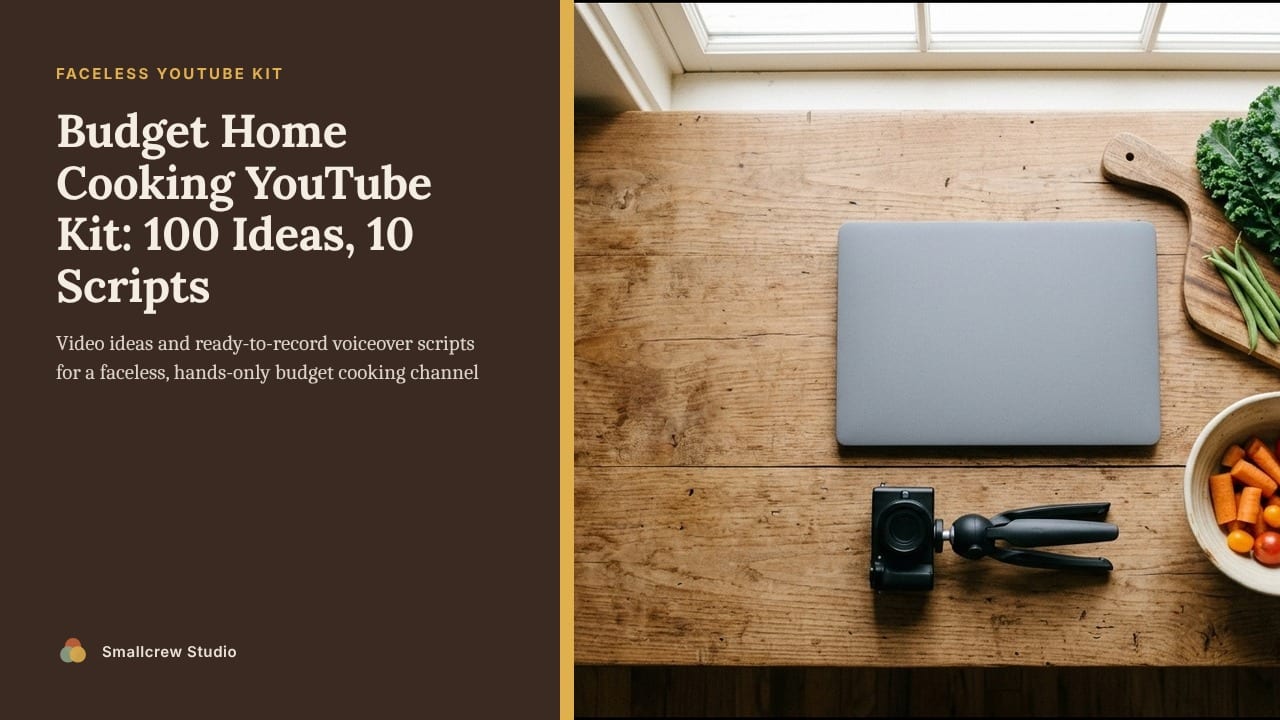 Cover of Budget Home Cooking YouTube Kit: 100 Ideas, 10 Scripts