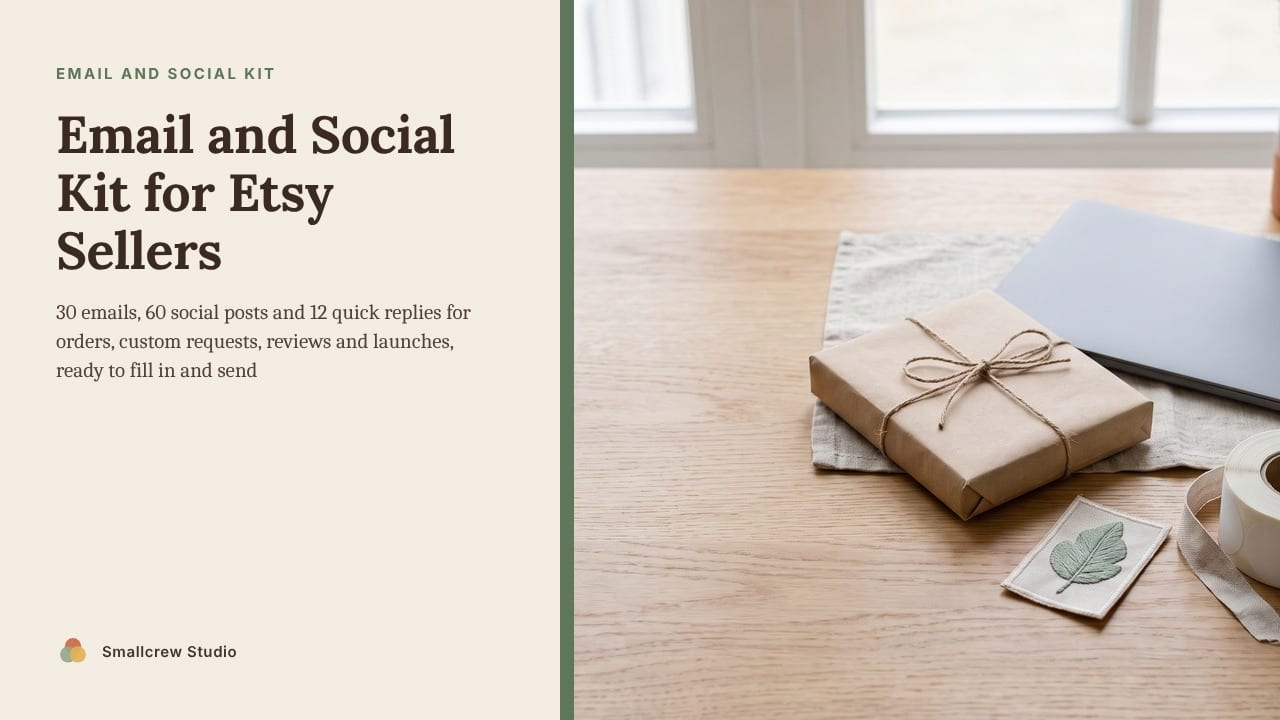 Cover of Email and Social Kit for Etsy Sellers