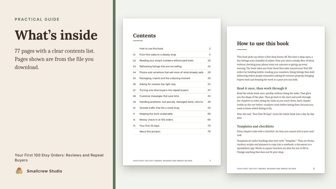 A look inside Your First 100 Etsy Orders: Reviews and Repeat Buyers