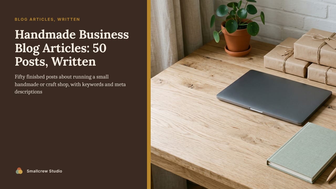 Cover of Handmade Business Blog Articles: 50 Posts, Written