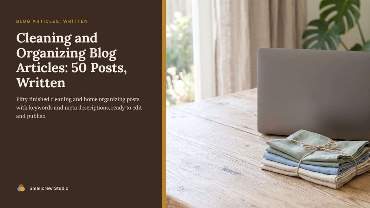 Cover of Cleaning and Organizing Blog Articles: 50 Posts, Written