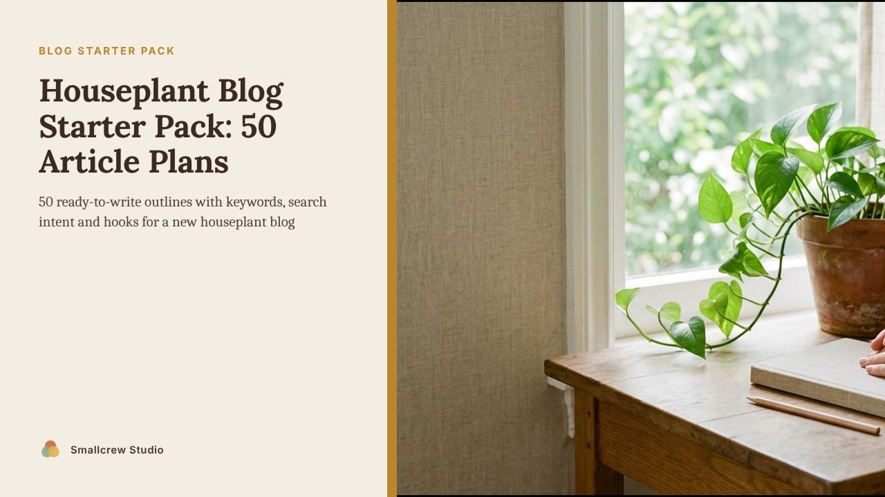 Cover of Houseplant Blog Starter Pack: 50 Article Plans