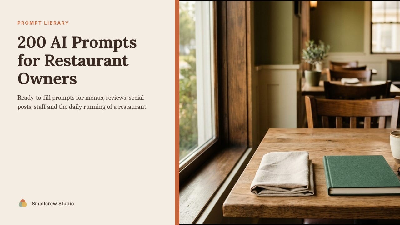 Cover of 200 AI Prompts for Restaurant Owners